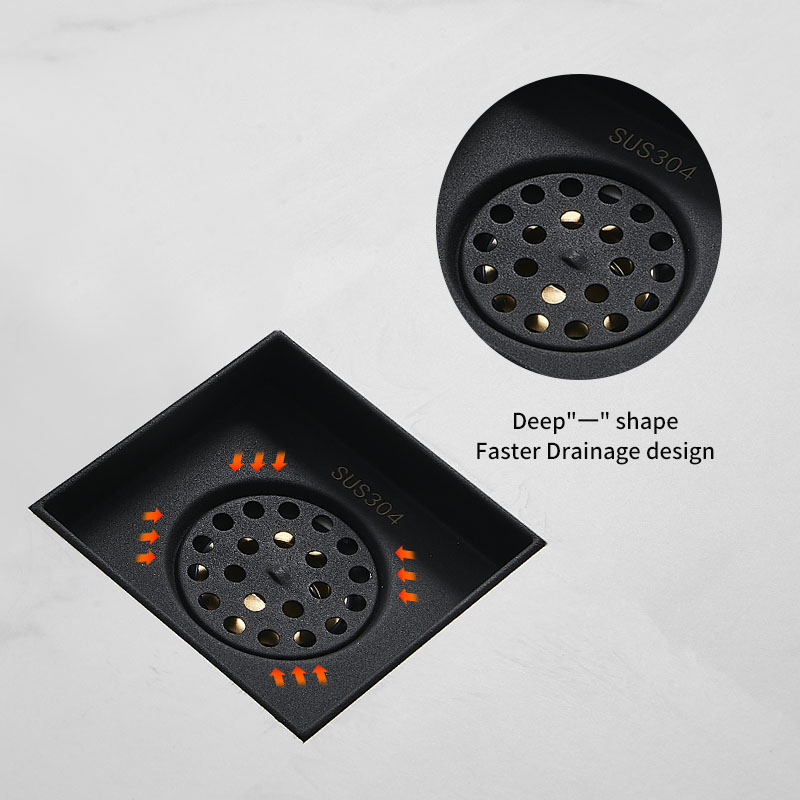 Drain de sol en acier inoxydable à débit rapide de 4 pouces3